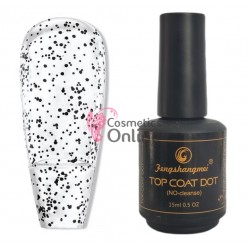 Top Coat UV cu sclipici negru lucios No Wipe DOT FSM 15 ml